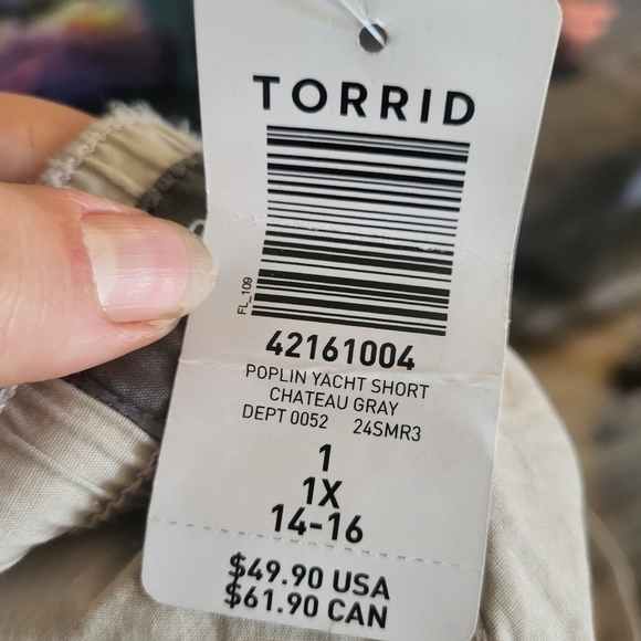 NWT $50 98% Cotton Torrid Poplin Yacht Shorts Size 1 (US‎ 14/16) (Flaw) - Picture 5 of 8